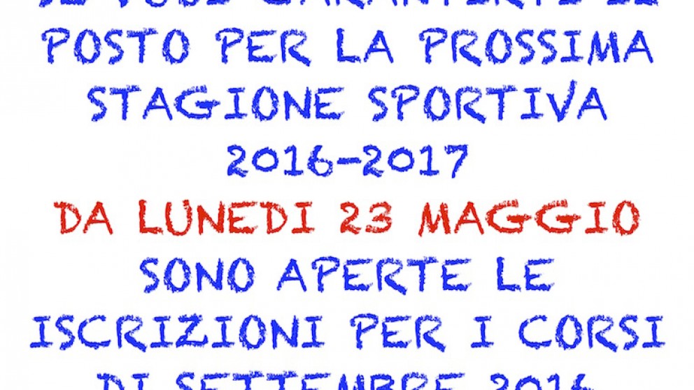 Iscrizioni Settembre 2016
